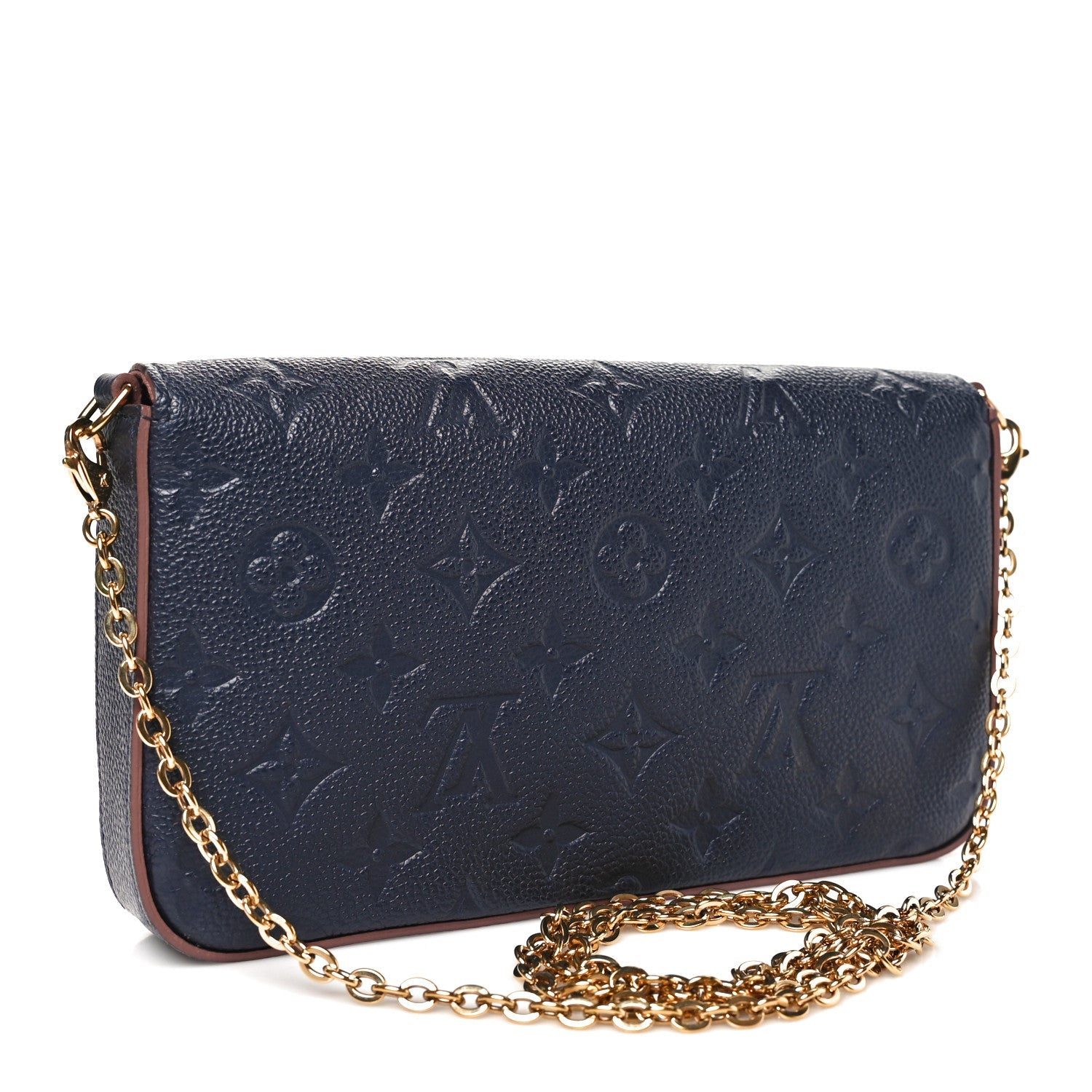 Louis Vuitton Empreinte Pochette Felicie Chain Wallet Marine Rouge