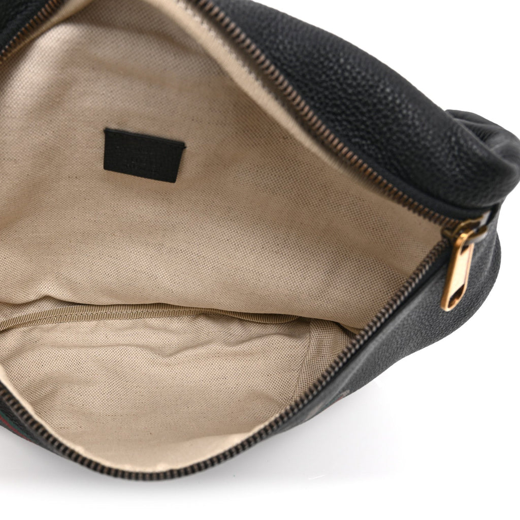 Gucci Grained Calfskin Logo Belt Bag Black