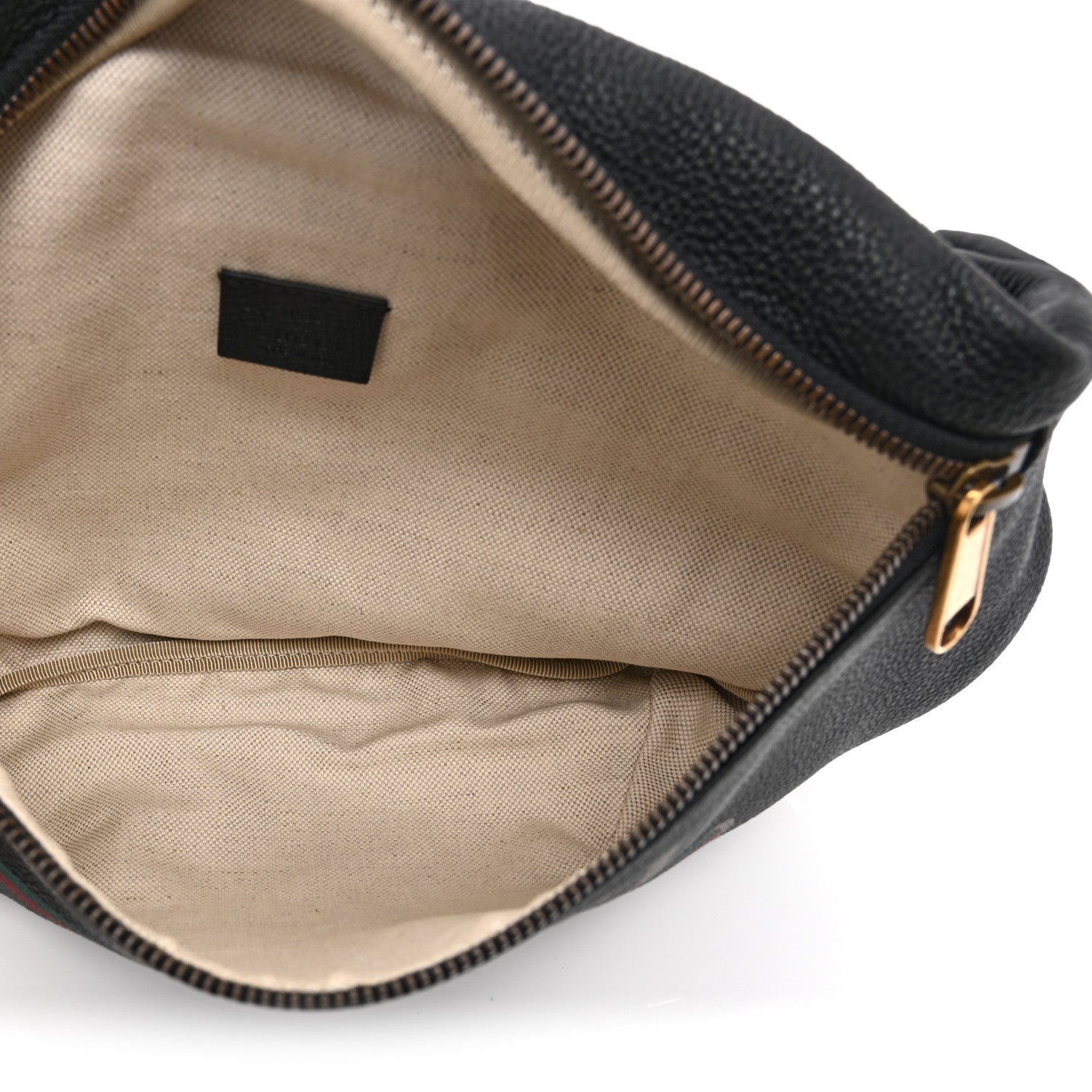 Gucci Grained Calfskin Logo Belt Bag Black