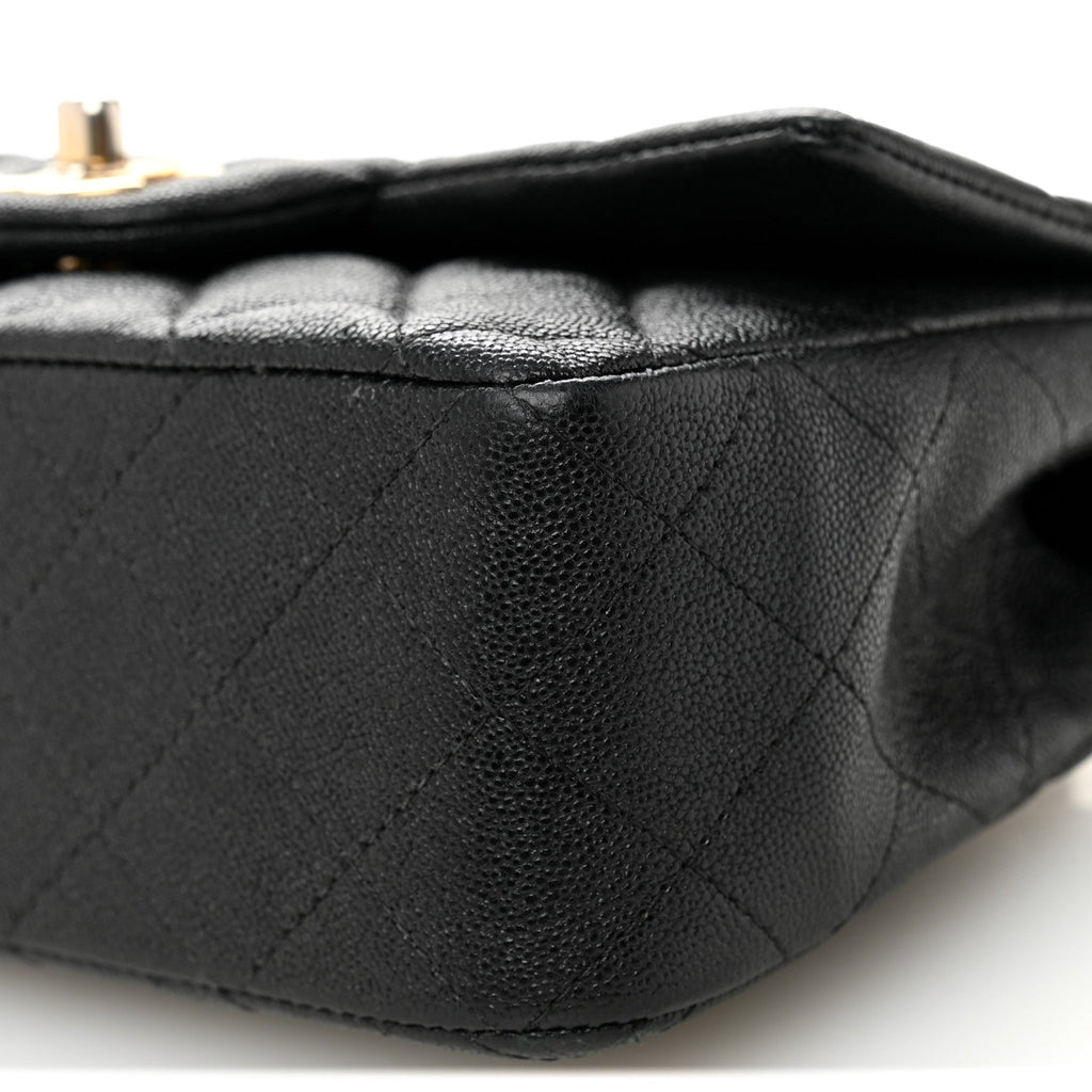 Chanel Caviar Quilted Mini Top Handle Rectangular Flap Black
