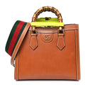 Gucci Calfskin Web Small Diana Tote Bag Cuir Yellow Fluo