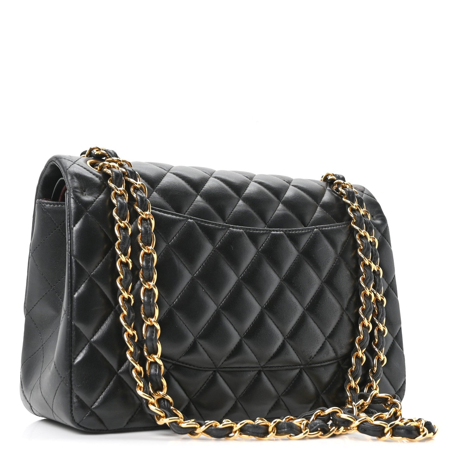 Chanel Lambskin Quilted Jumbo Double Flap Black
