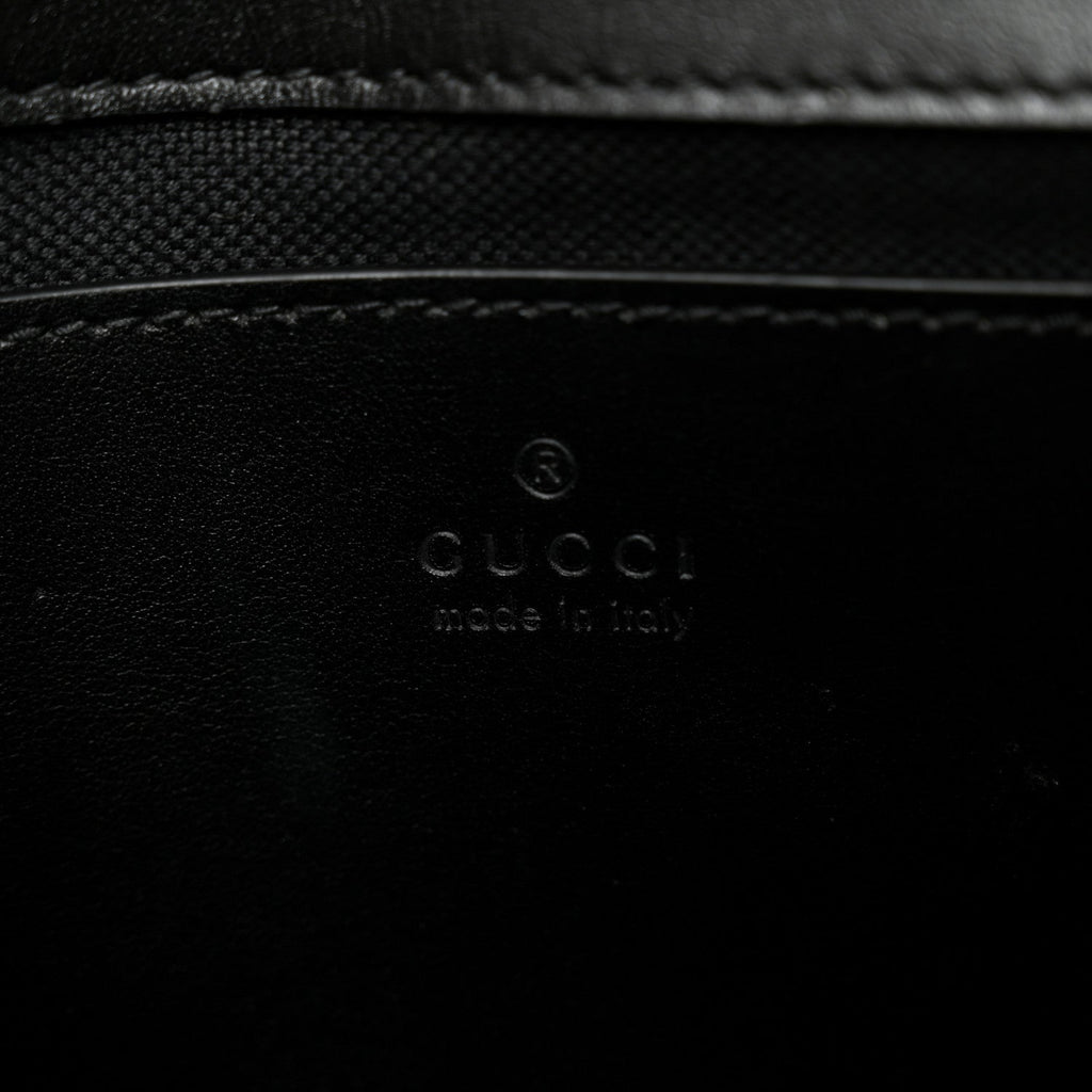 Gucci Calfskin Matelasse Monochrome Mini GG Marmont Shoulder Bag Black