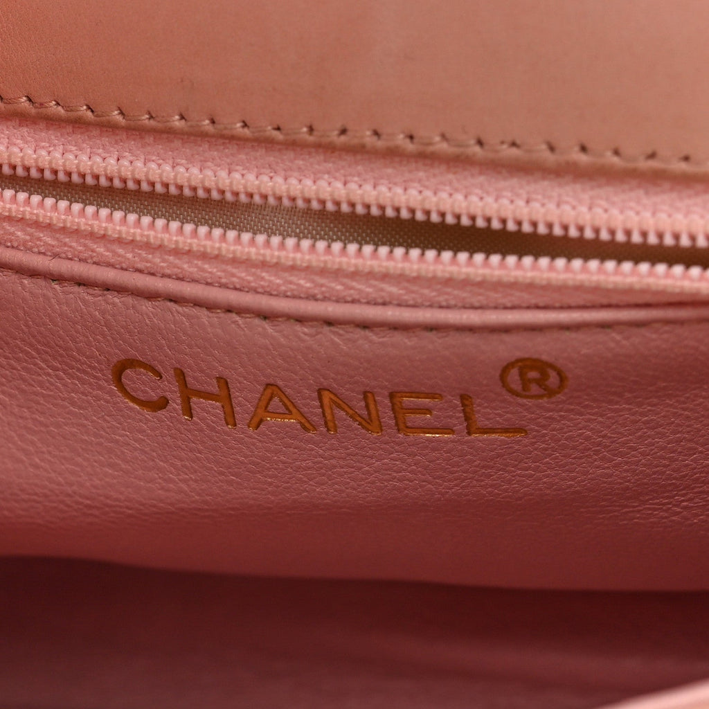 Chanel Lambskin Camellia Mini Flap Pink