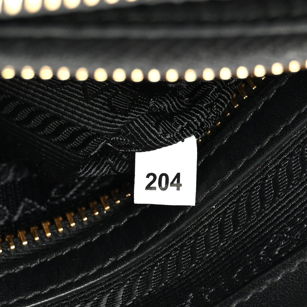 Prada Tessuto Nylon Soft Calf Double Zip Crossbody Bag Black