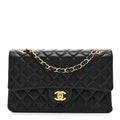Chanel Lambskin Quilted Medium Double Flap Black