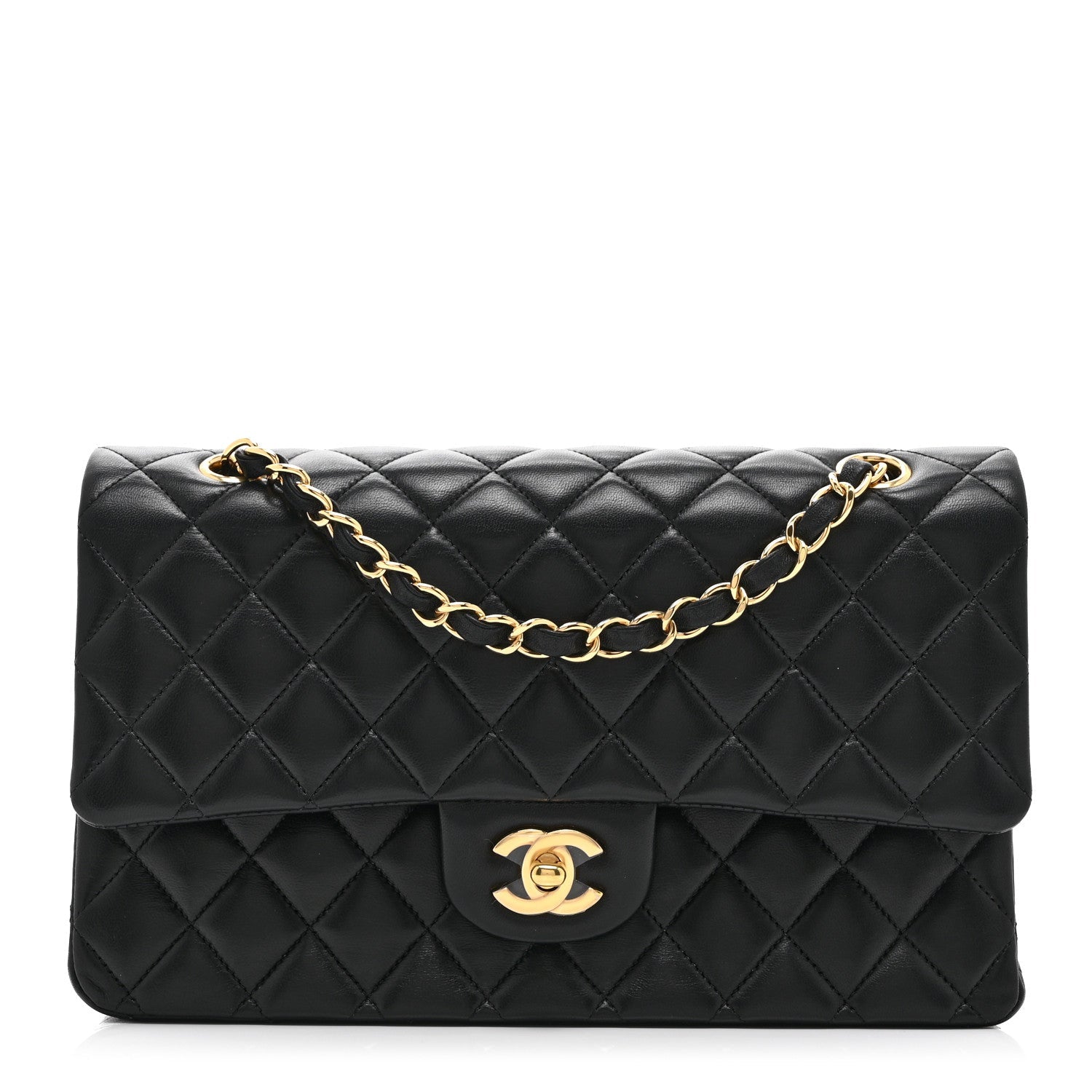 Chanel Lambskin Quilted Medium Double Flap Black