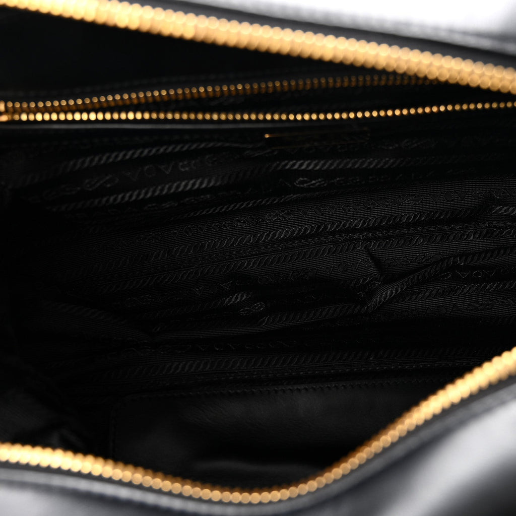 Prada Tessuto Vitello Bauletto Black