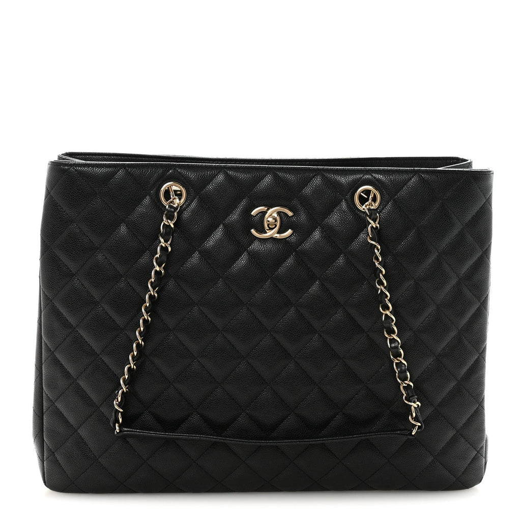 Chanel Caviar Quilted Large Shopping Tote Black