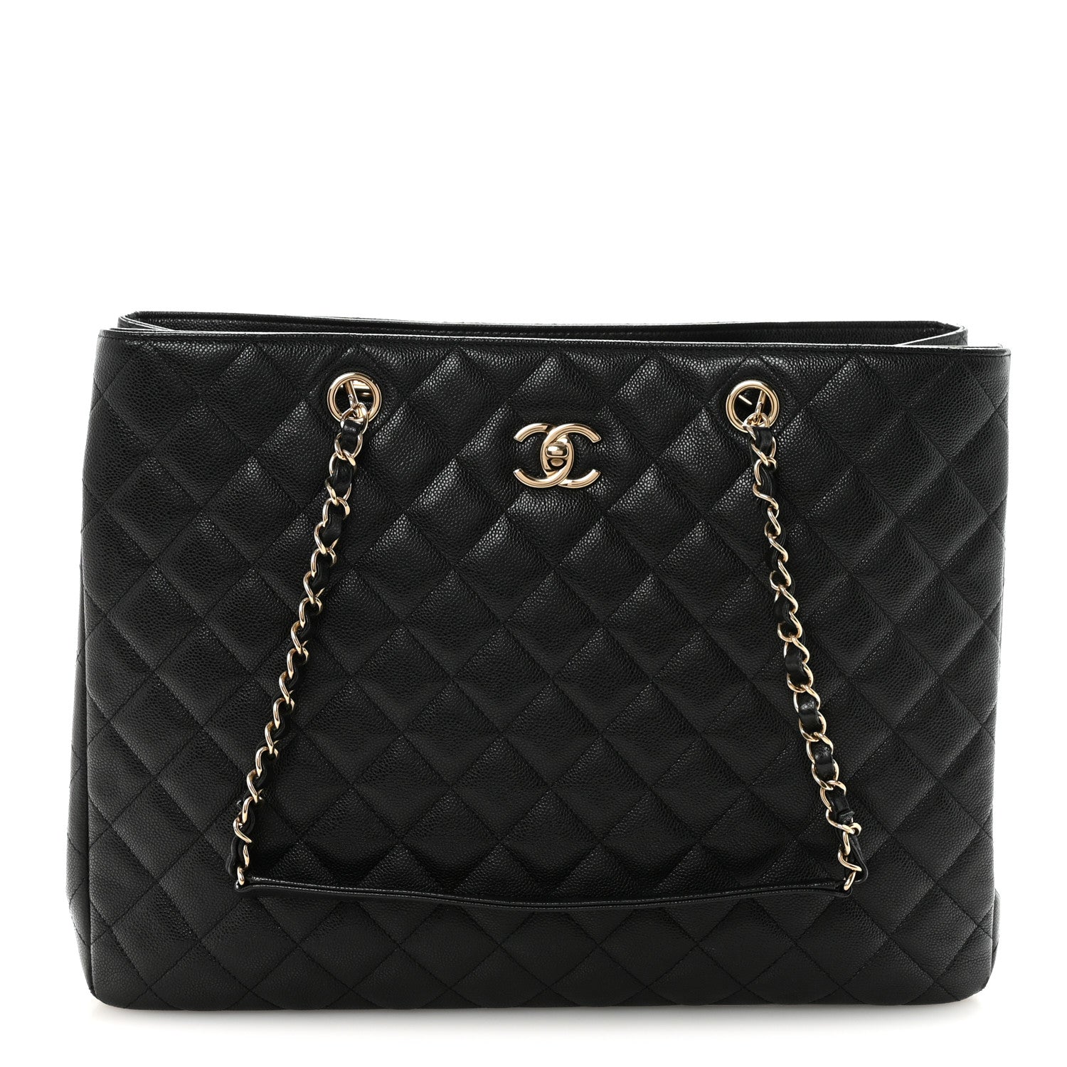 Chanel Caviar Quilted Large Shopping Tote Black