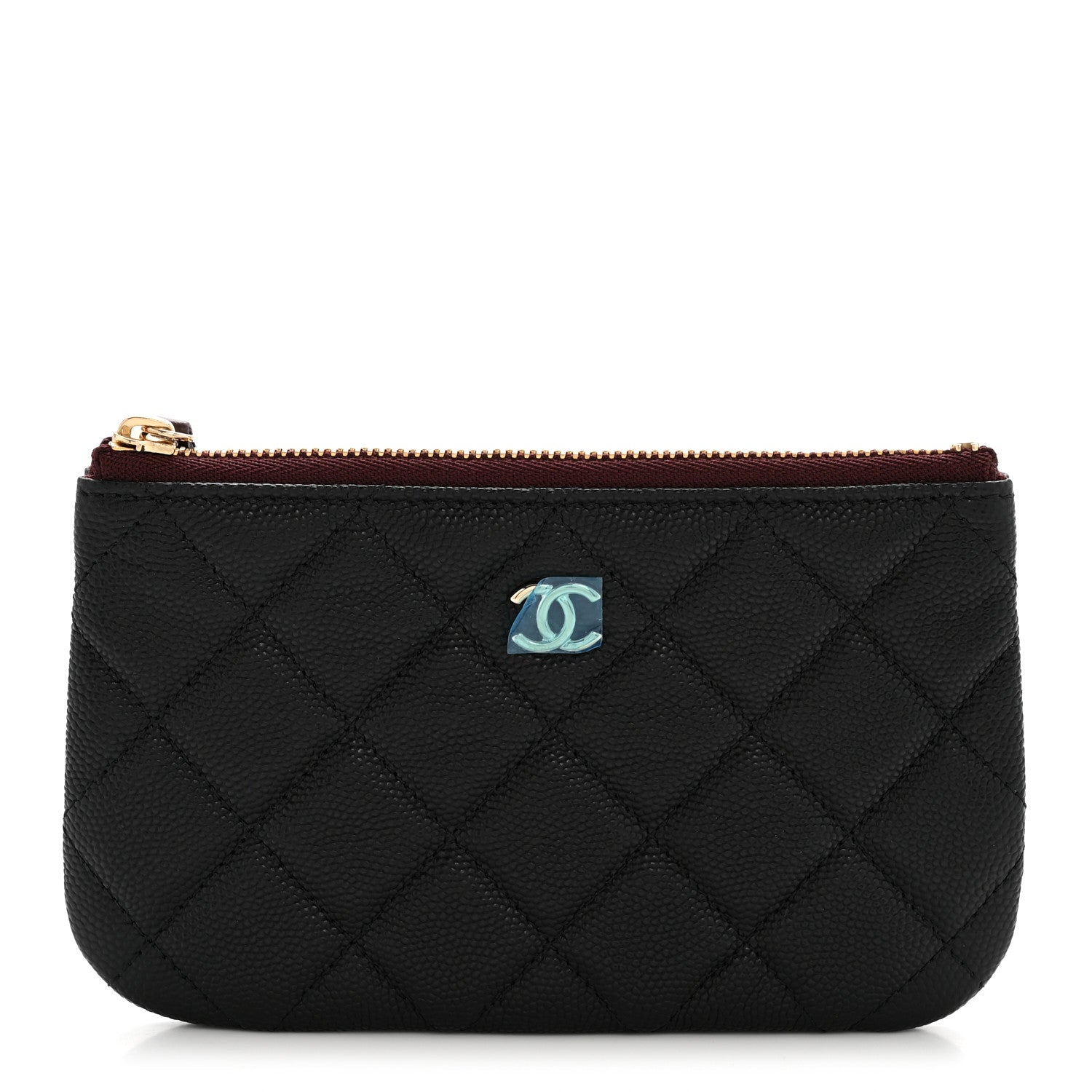 Caviar Quilted Small Pouch Black