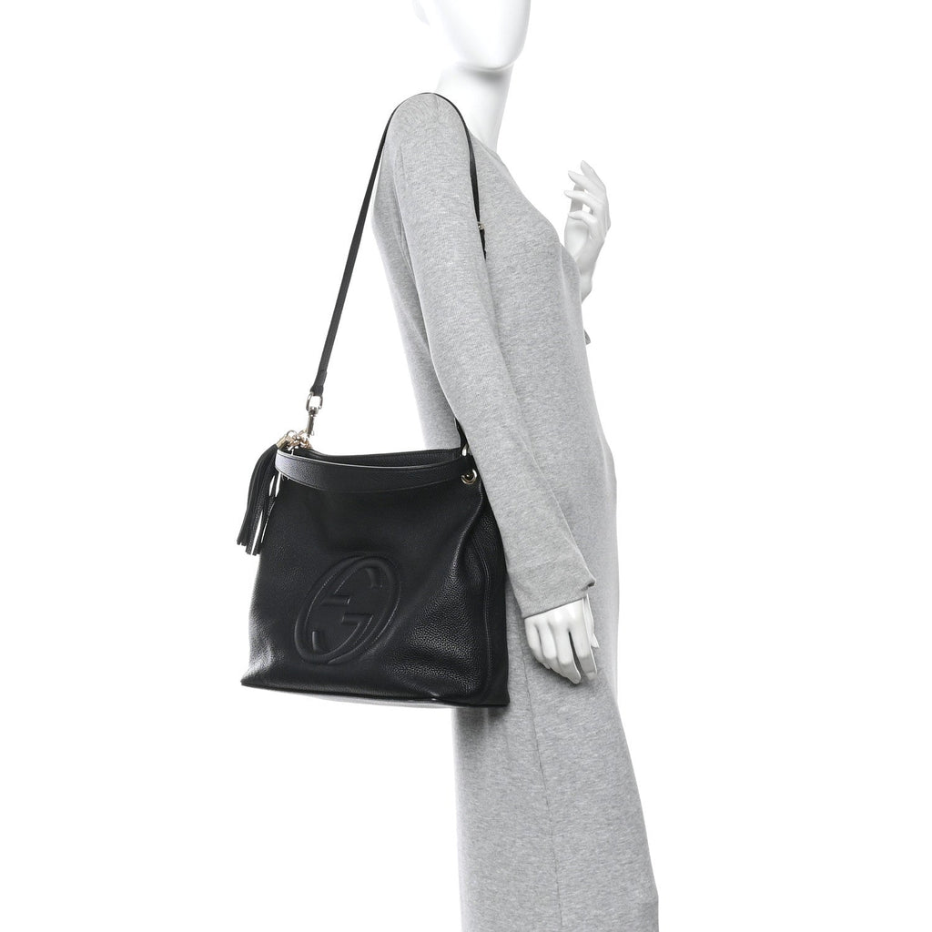 Gucci Pebbled Calfskin Large Soho Hobo Black