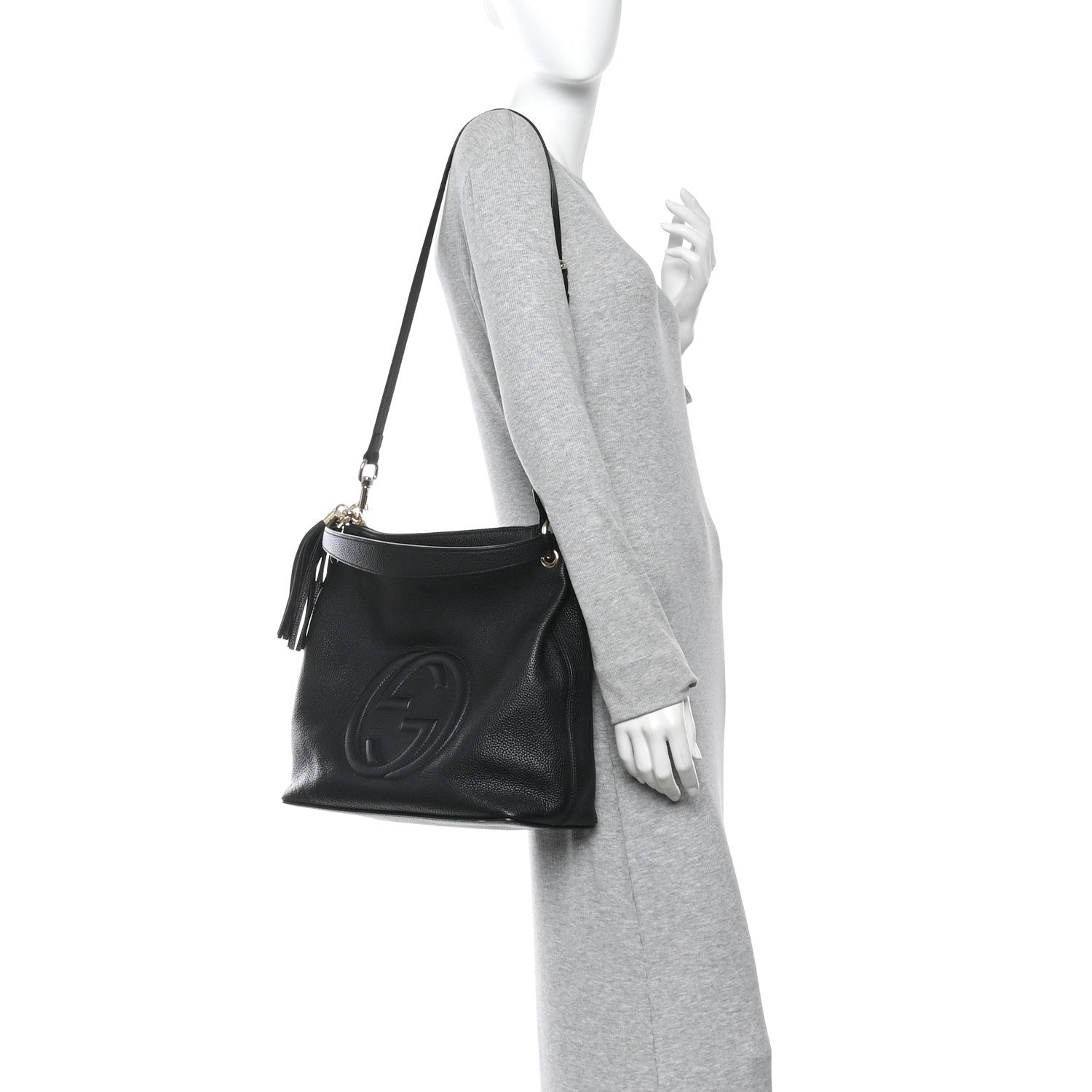 Gucci Pebbled Calfskin Large Soho Hobo Black