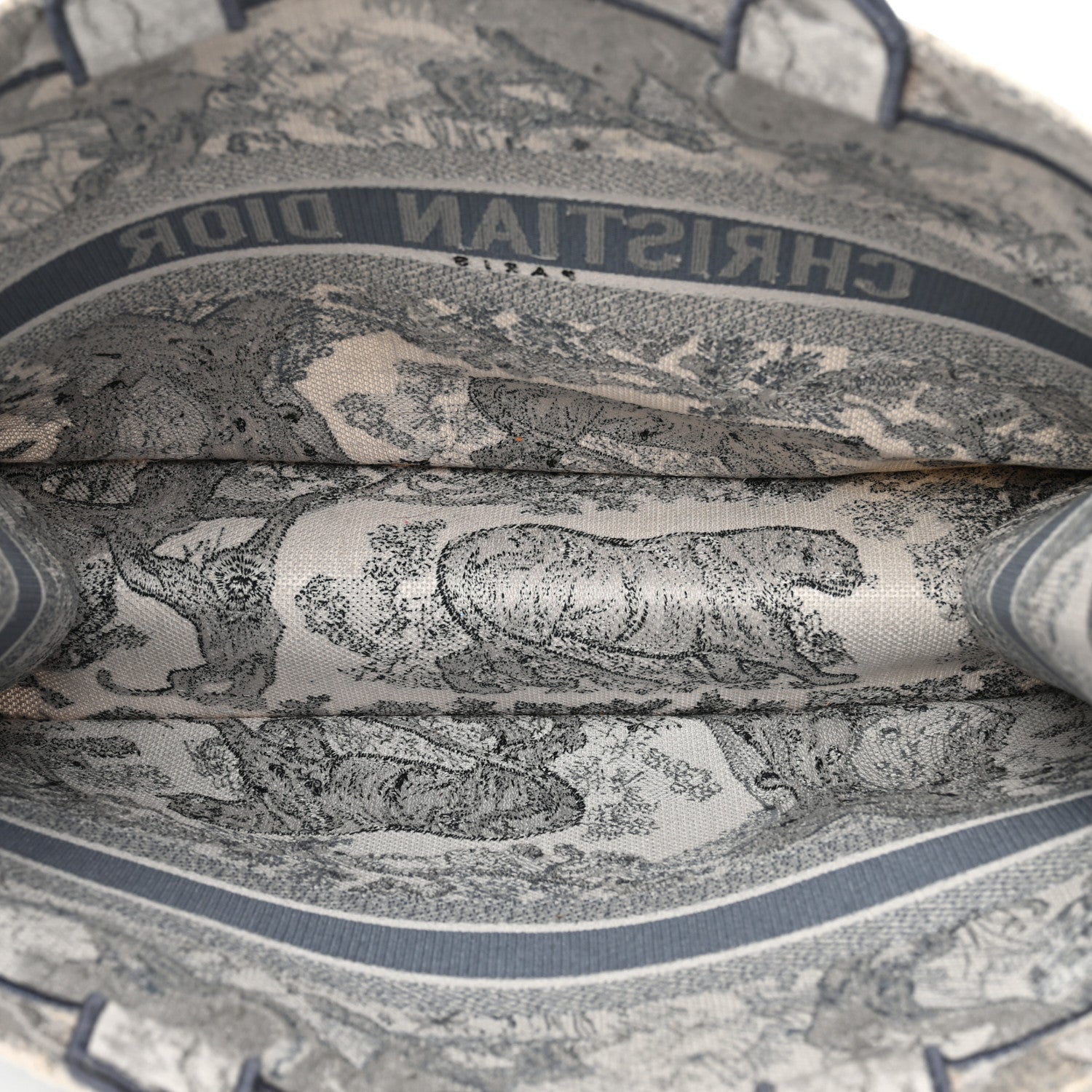 Christian Dior Gradient Canvas Embroidered Large Dioriviera Toile De Jouy Book Tote Blue