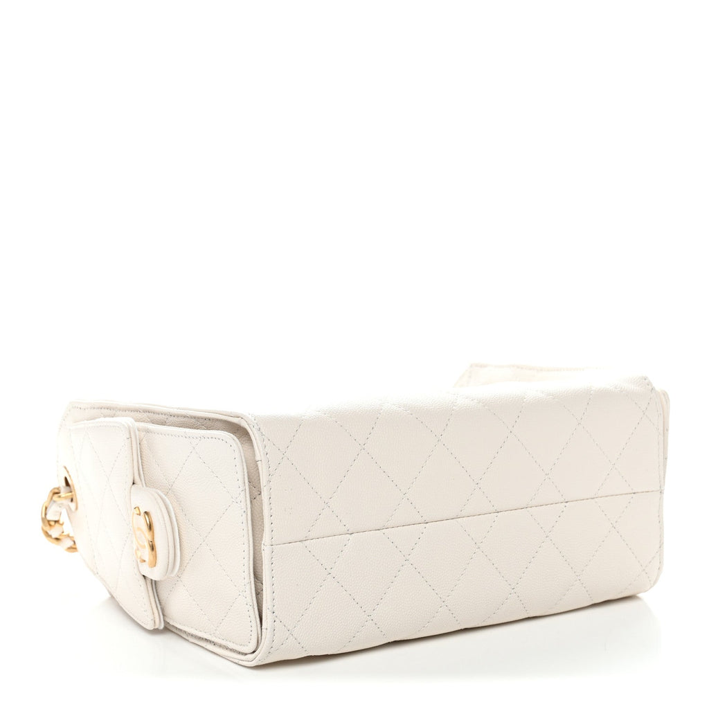 Chanel Caviar Quilted Mini Chanel 25 Handbag White