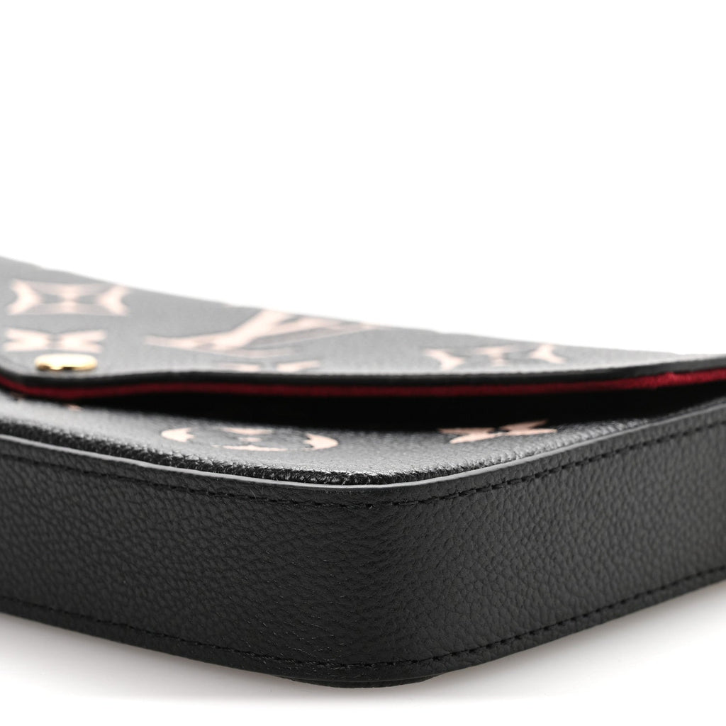 Louis Vuitton Empreinte Monogram Giant Felicie Pochette Black Beige