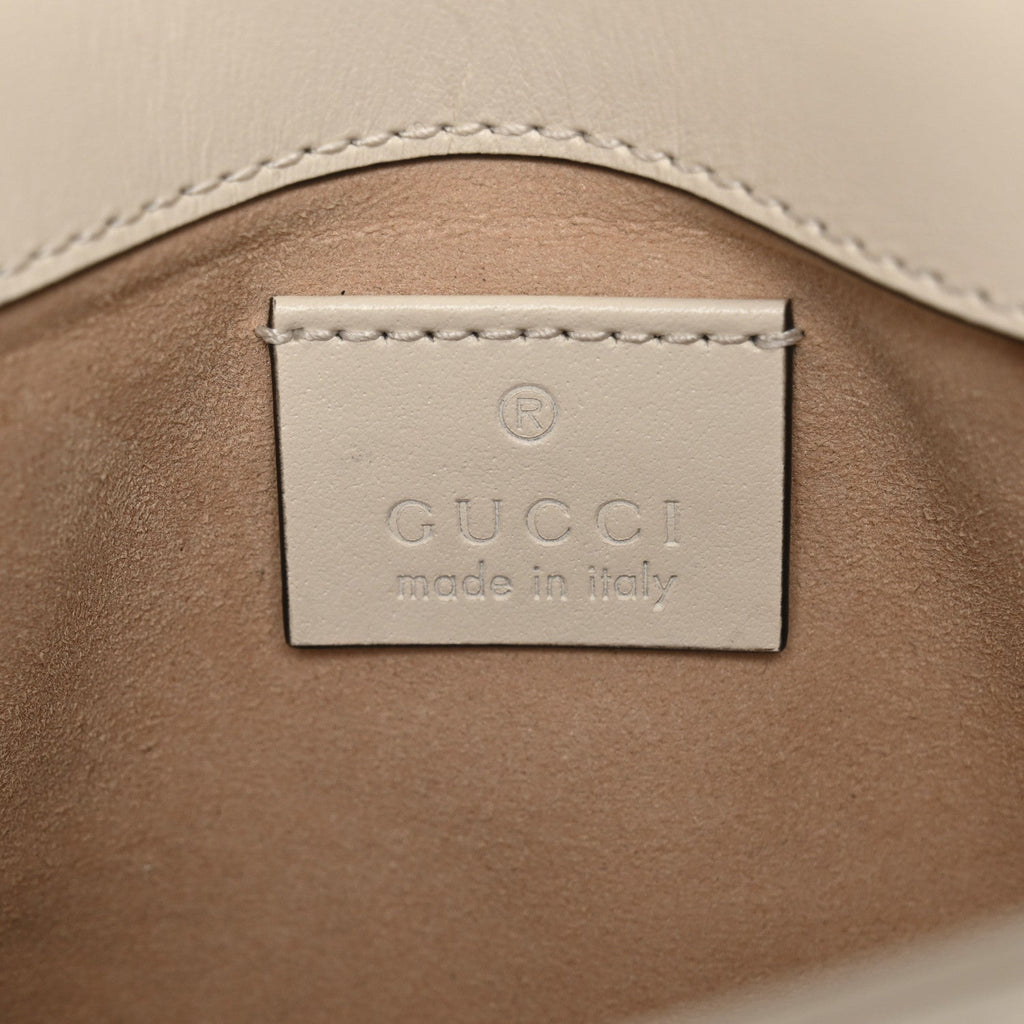Gucci Calfskin Matelasse Super Mini GG Marmont Shoulder Bag White