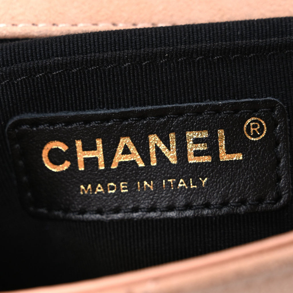 Chanel Suede Calfskin Braided Mini My Own Frame Flap Beige