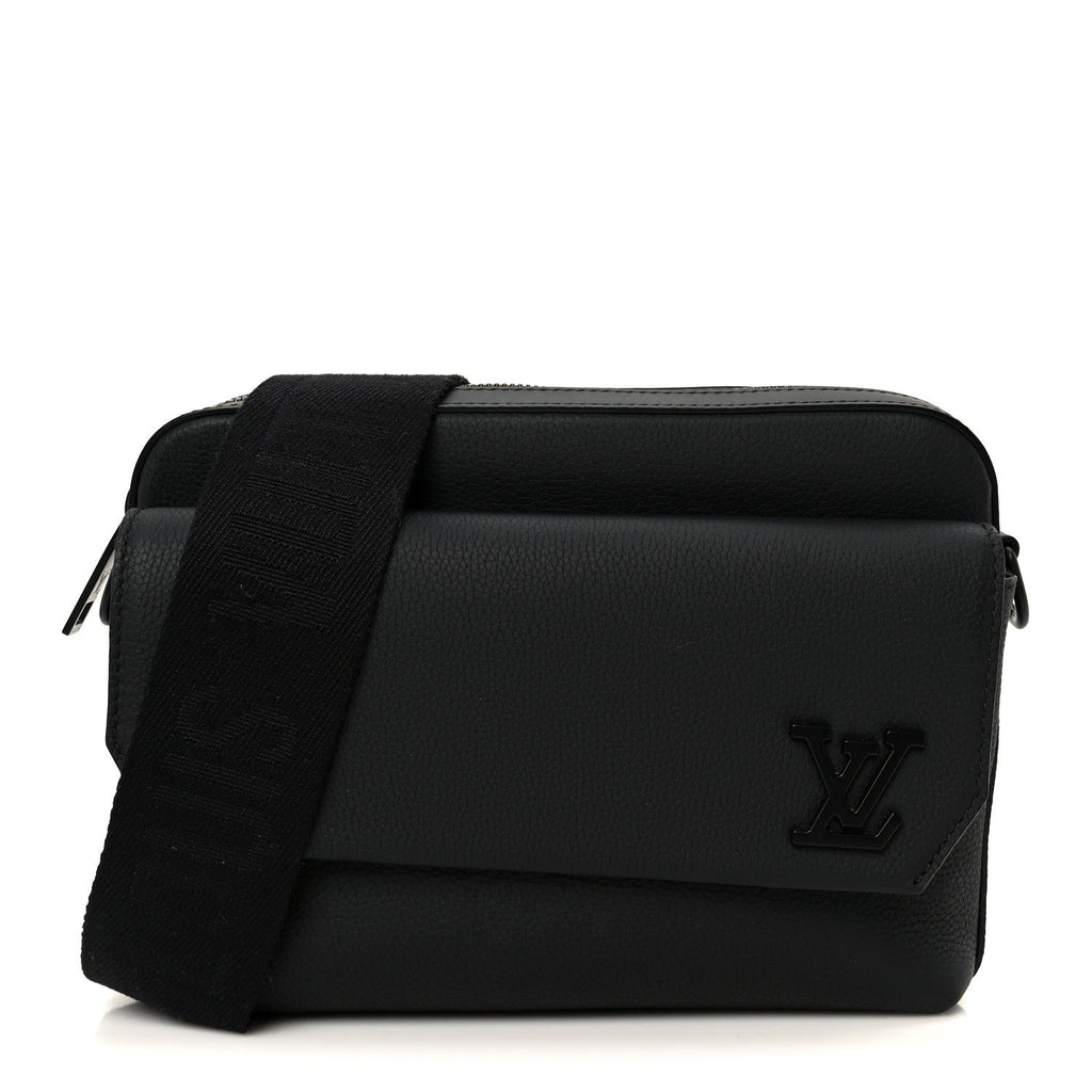 Louis Vuitton Calfskin Aerogram Fastline Messenger Black