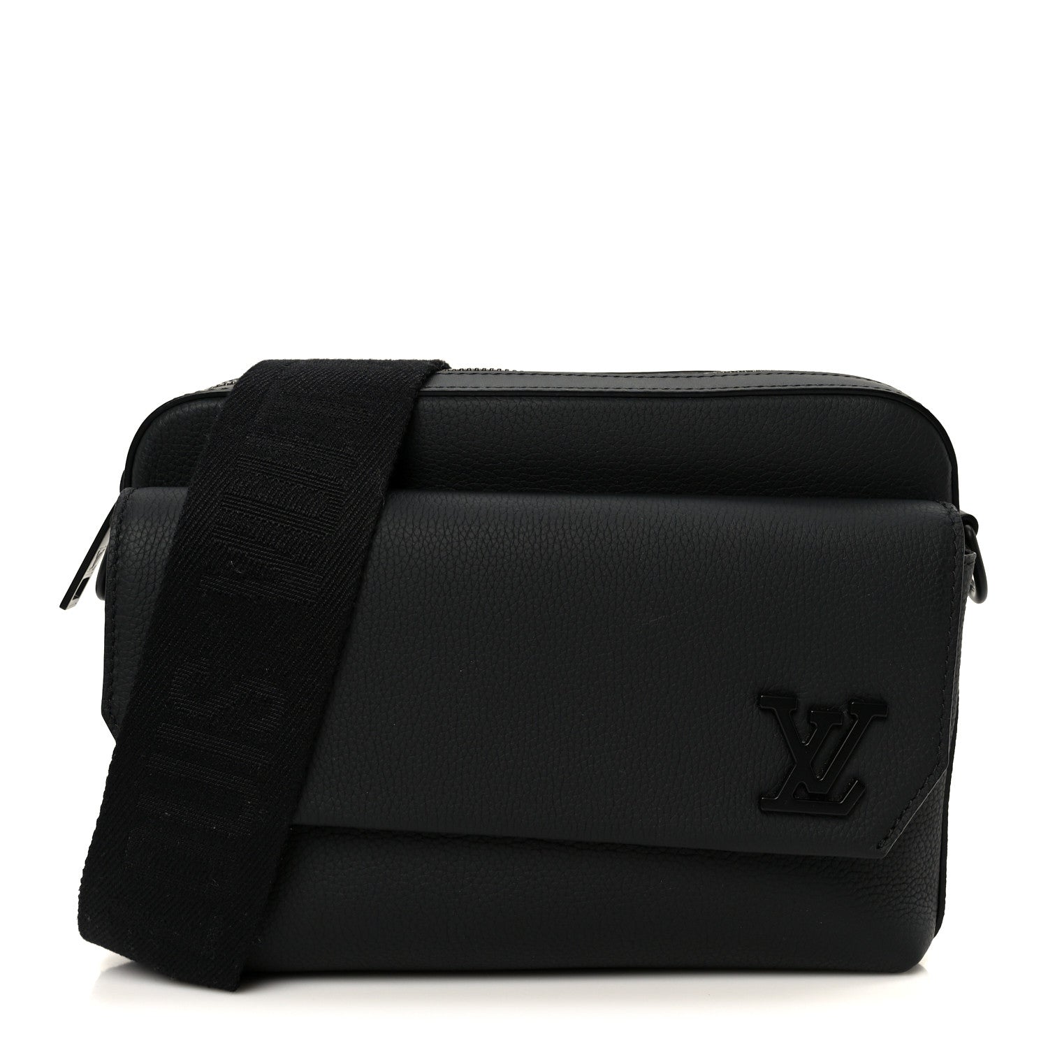 Louis Vuitton Calfskin Aerogram Fastline Messenger Black