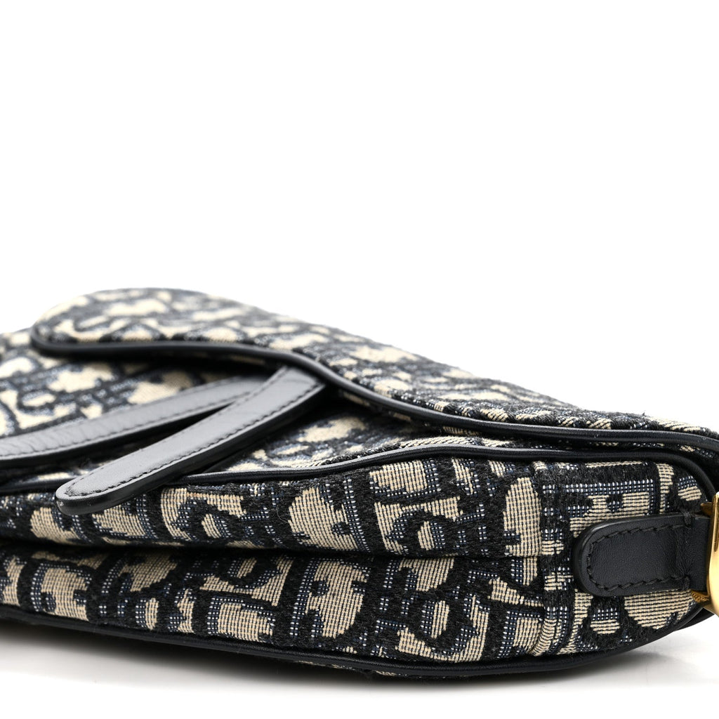 Christian Dior Oblique Mini Saddle Bag Blue