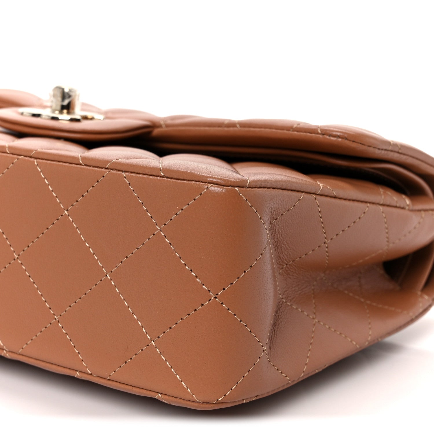 Chanel Lambskin Quilted Small Double Flap Brown