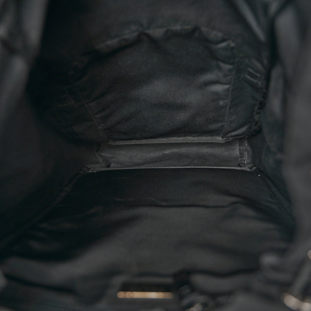 Prada Tessuto Nylon Montagna Double Buckle Backpack Black