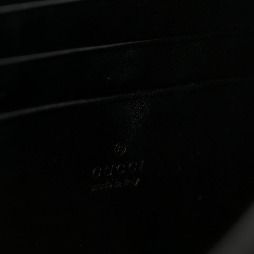 Gucci Calfskin Matelasse GG Marmont Chain Wallet Black