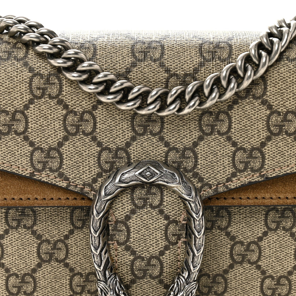 Gucci GG Supreme Monogram Mini Dionysus Shoulder Bag Taupe