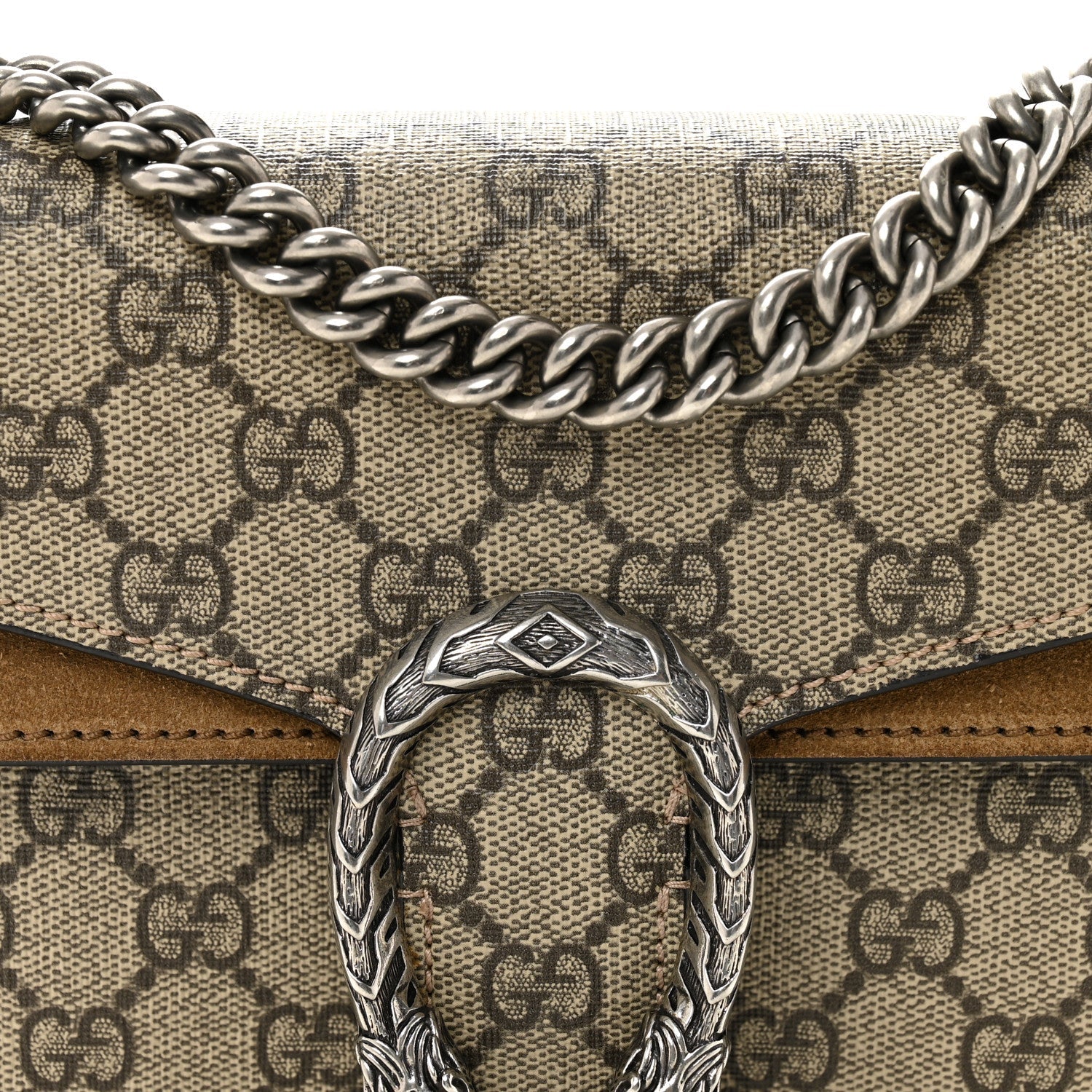 Gucci GG Supreme Monogram Mini Dionysus Shoulder Bag Taupe