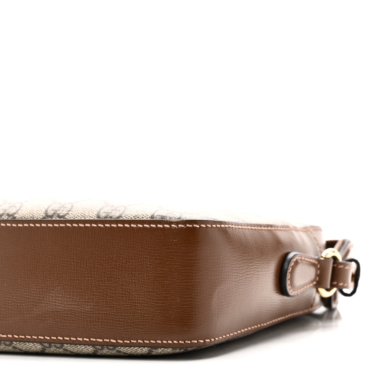 Gucci GG Supreme Monogram Azalea Calfskin Retro Interlocking G Messenger Shoulder Bag Beige Ebony Brown Sugar