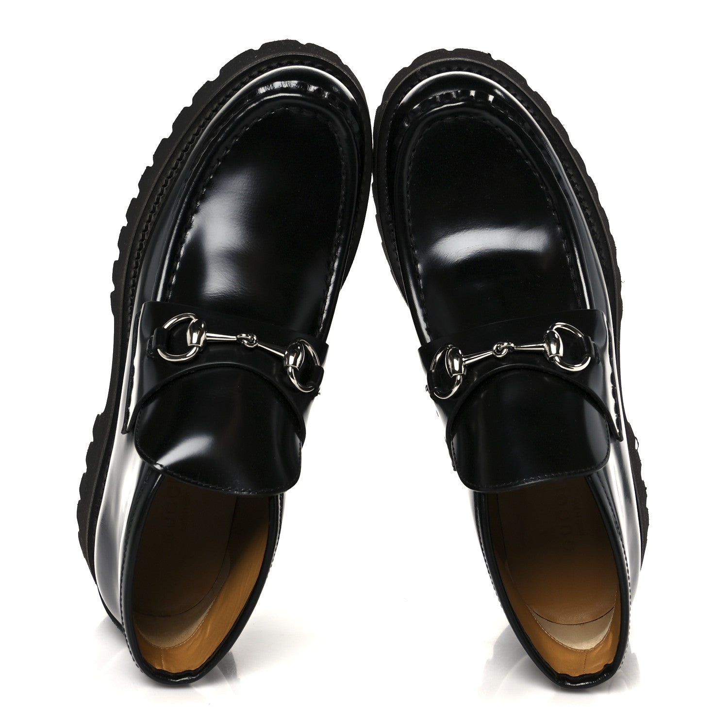 Gucci Cordovan Lux Womens Horsebit Platform Ankle Boots 38 Black