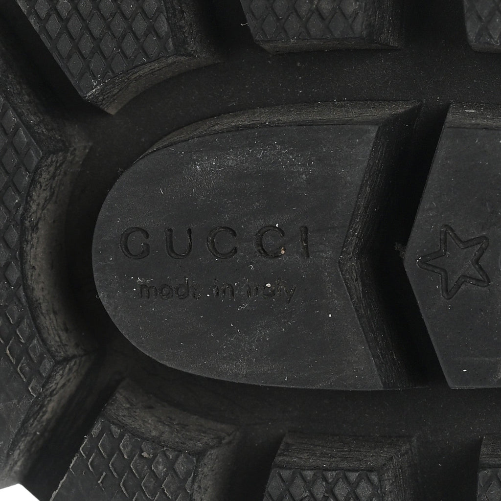Gucci Nappa Frances GG Matelasse Platform Combat Boots 37 Black