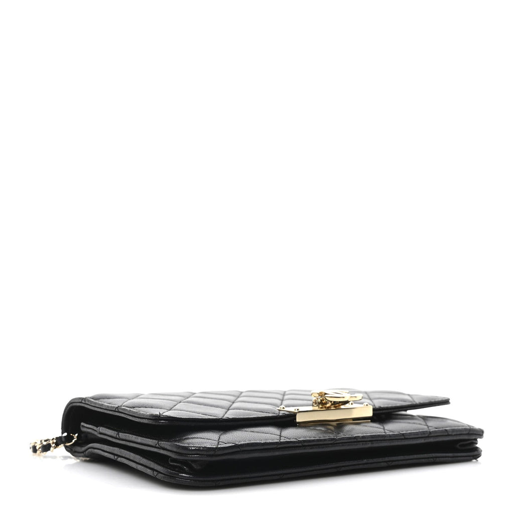 Chanel Lambskin Quilted Golden Class Wallet on Chain WOC Black