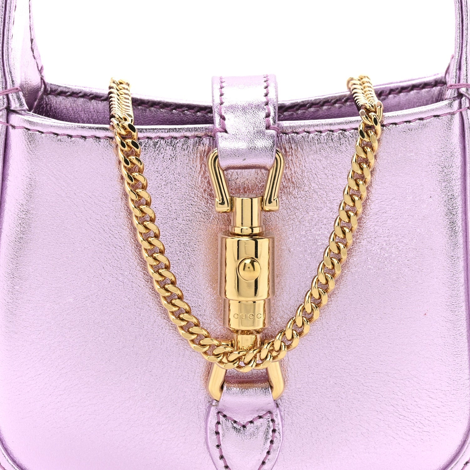 Gucci Laminated Nappa Nano Jackie 1961 Hobo Metallic Rosa
