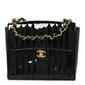 Chanel Patent Vertical Quilt Small Flap Black