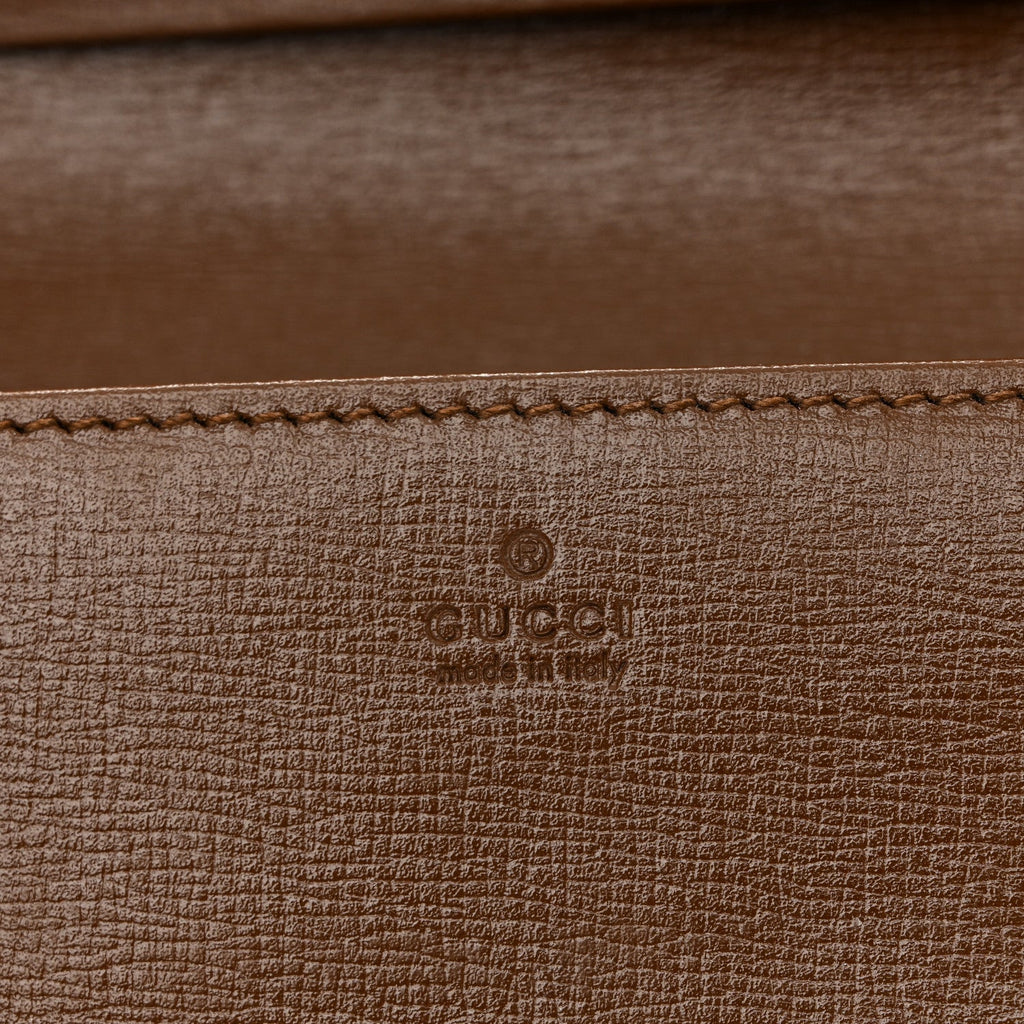 Gucci GG Supreme Monogram Azalea Calfskin Horsebit 1955 Wallet On Chain Beige Ebony Brown Sugar