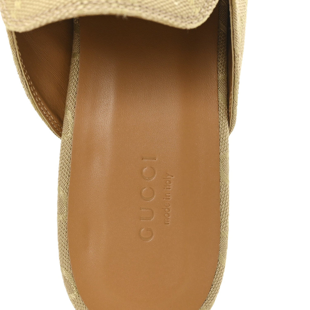 Gucci GG Monogram Canvas Womens Princetown Slippers 40.5 Egypt Salt