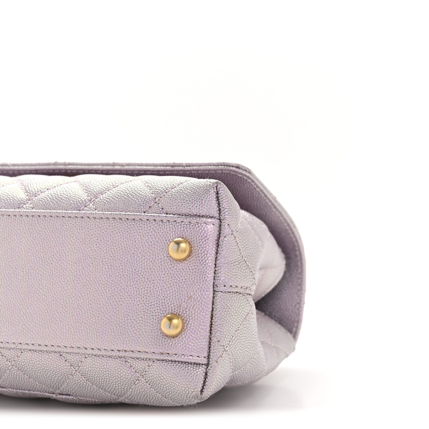 Chanel Metallic Caviar Quilted Mini Coco Handle Flap Light Pink