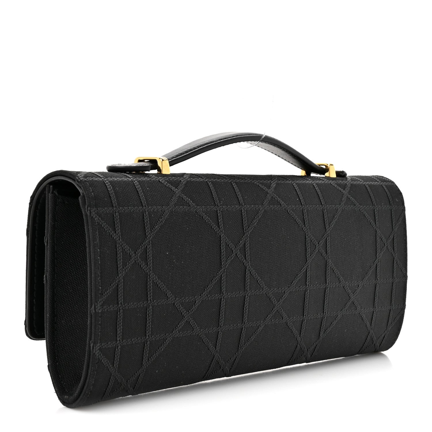 Christian Dior Technical Fabric Macrocannage Miss Caro Top Handle Pouch Black