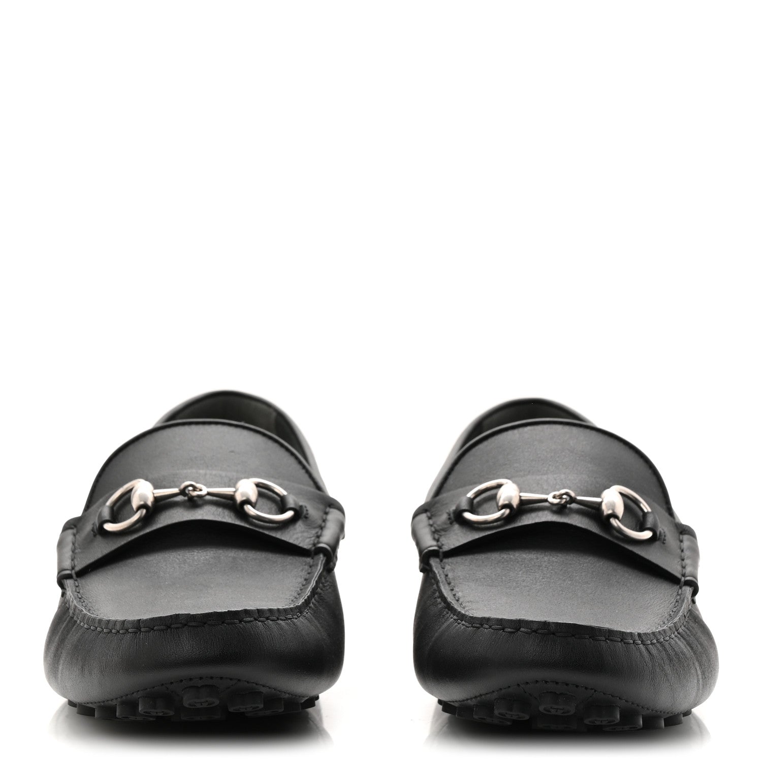 Gucci Soft Clove Calfskin Mens Horsebit Driver Loafers 9.5 Black