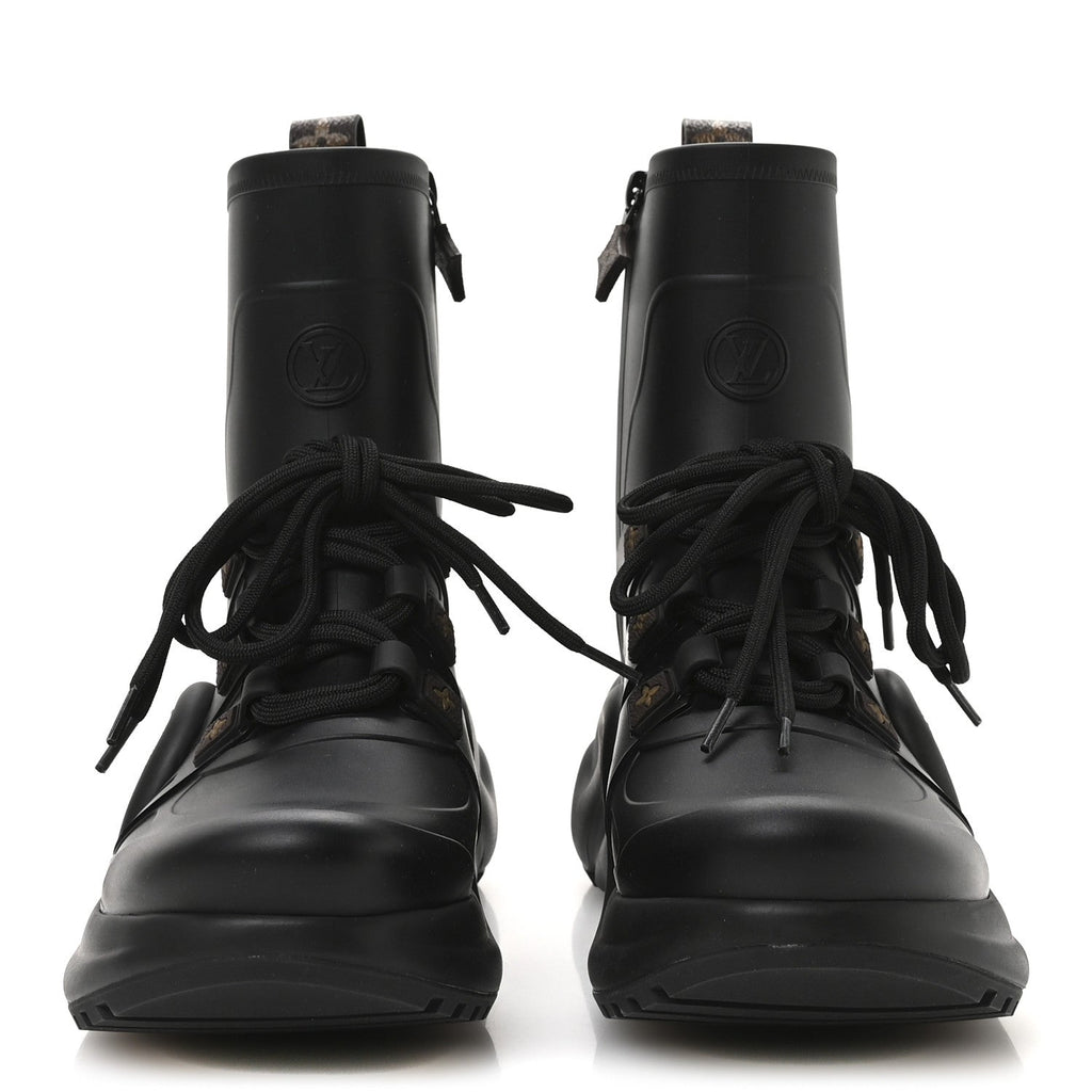 Louis Vuitton Mat Rubber Monogram LV Archlight Sneaker Boots 38 Black