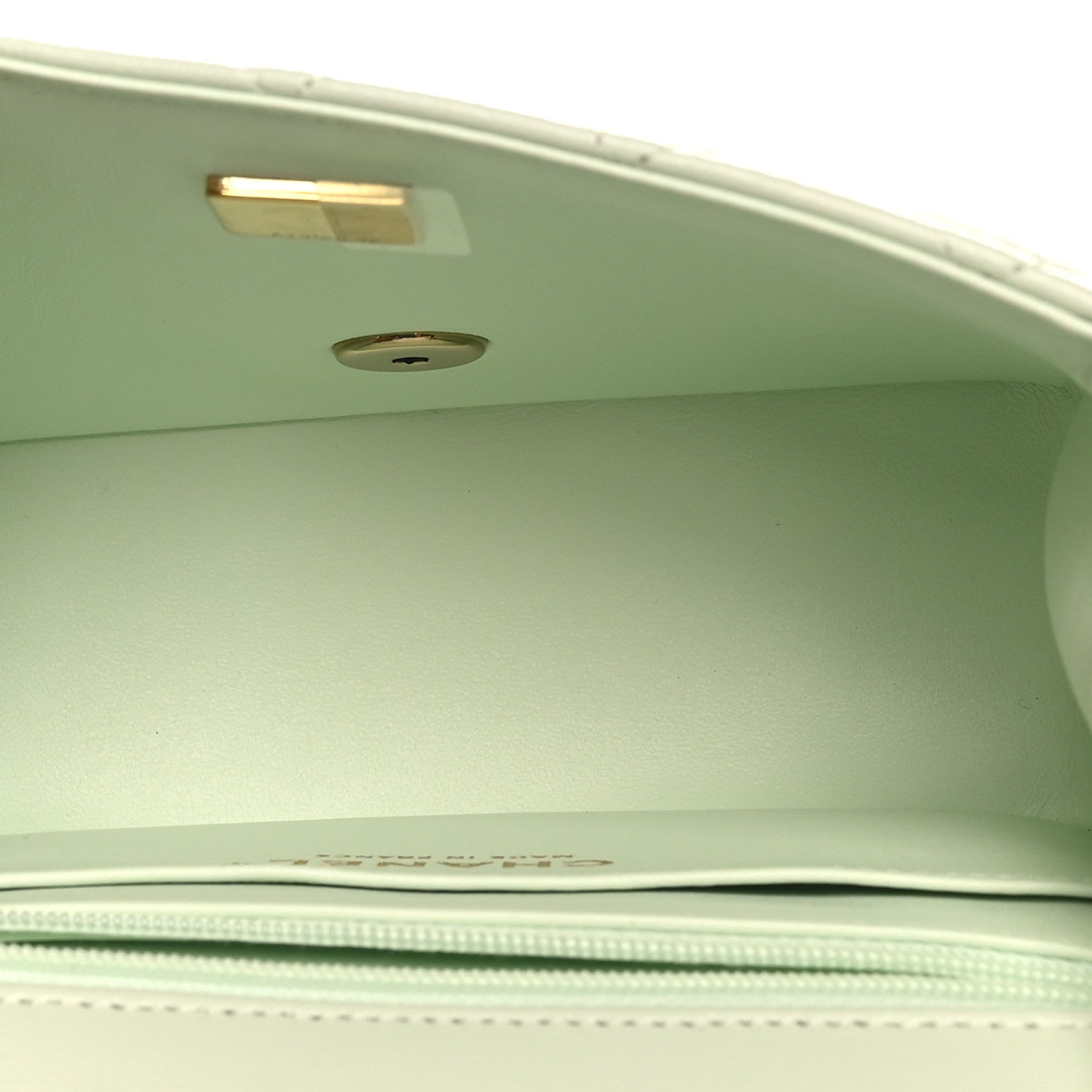 Chanel Lambskin Quilted Mini Square Flap Light Green