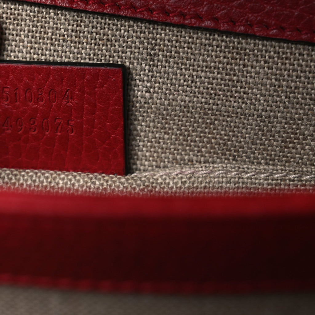 Gucci Dollar Calfskin Small Interlocking G Shoulder Bag Red