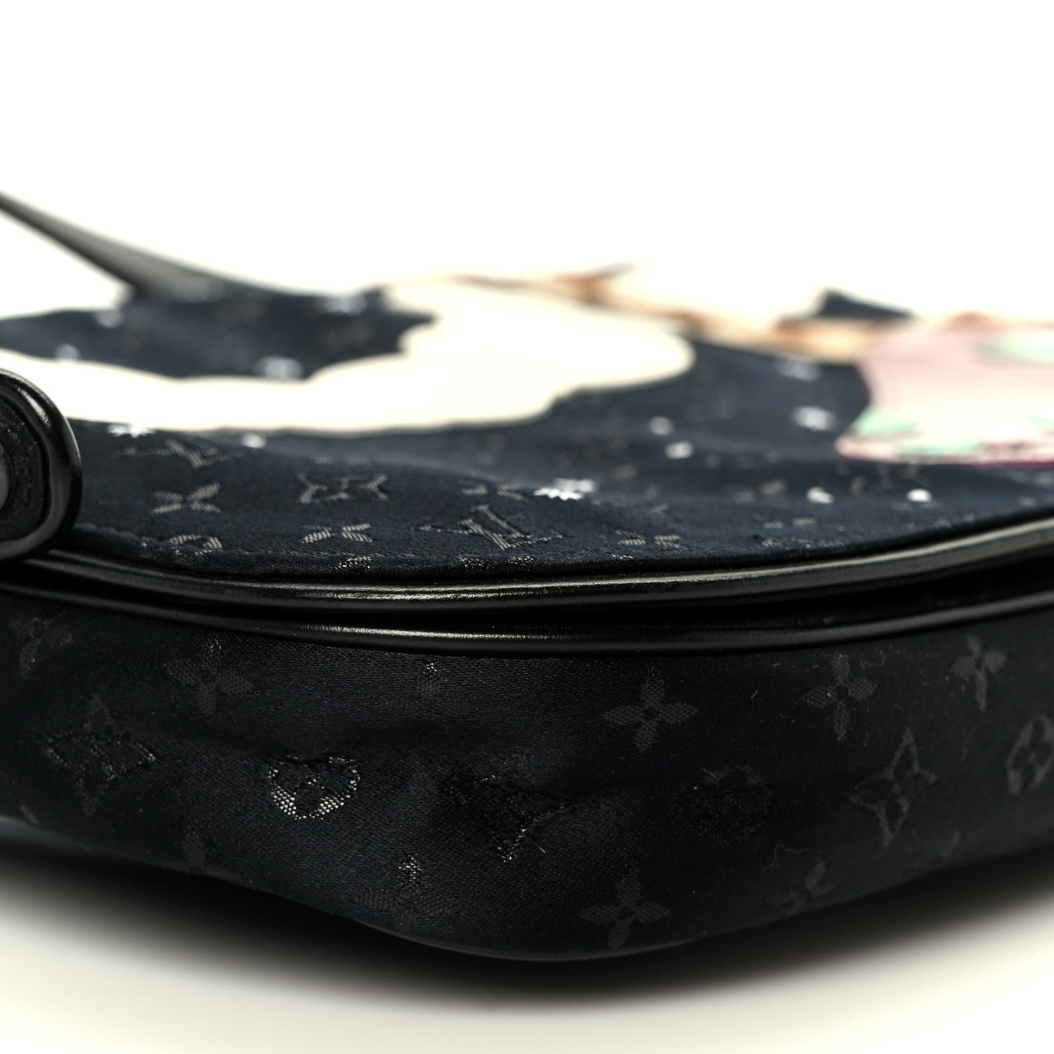 Louis Vuitton Satin Mini Monogram Conte De Fees Patchwork Musette Black