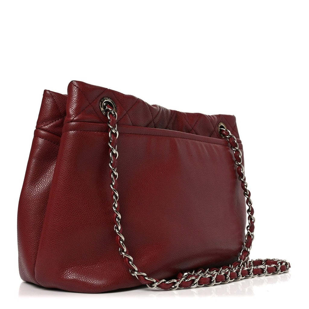 Chanel Caviar Quilted Large Timeless CC Soft Tote Dark Red