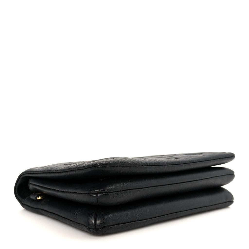Louis Vuitton Lambskin Embossed Monogram Pochette Coussin Black