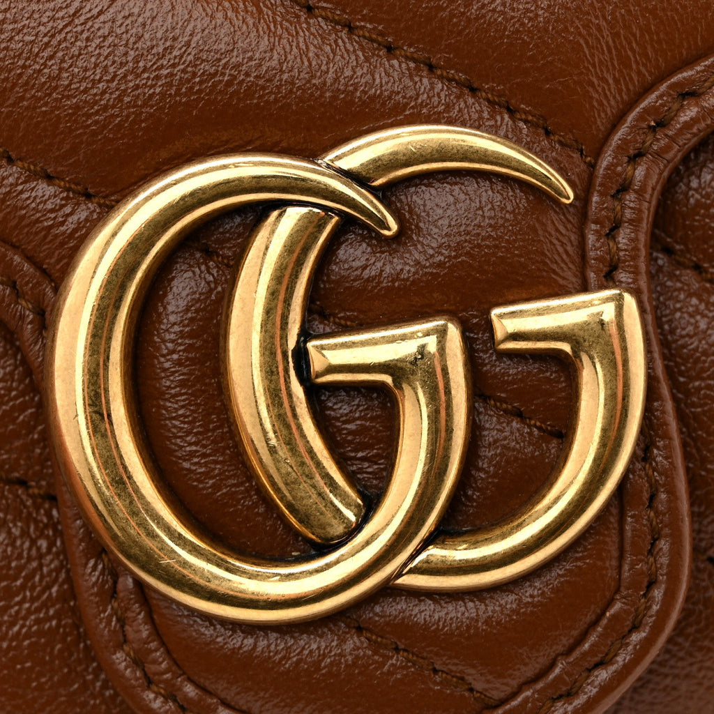 Gucci Azalea Calfskin Matelasse Diagonal Super Mini GG Marmont Shoulder Bag Cuir