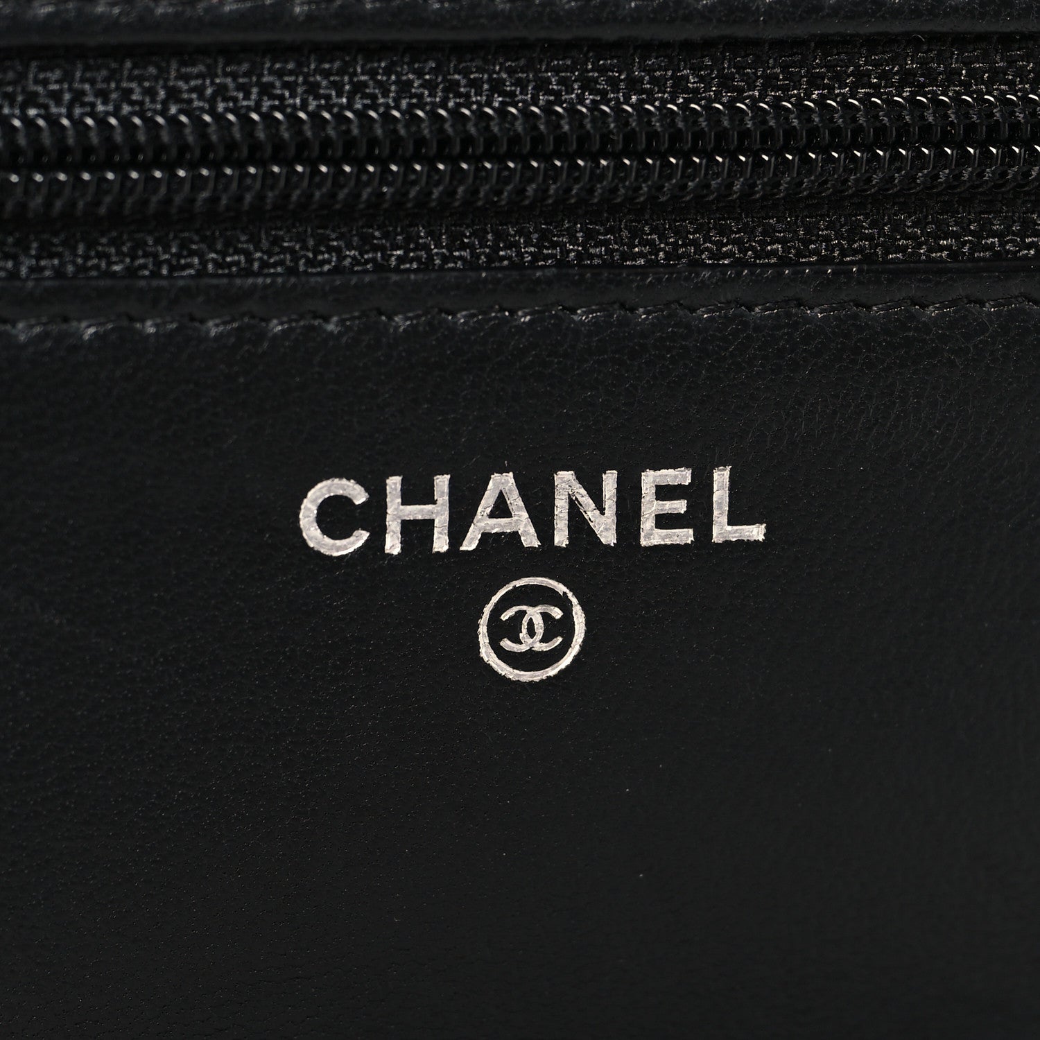 Chanel Lambskin Quilted Wallet On Chain WOC Black