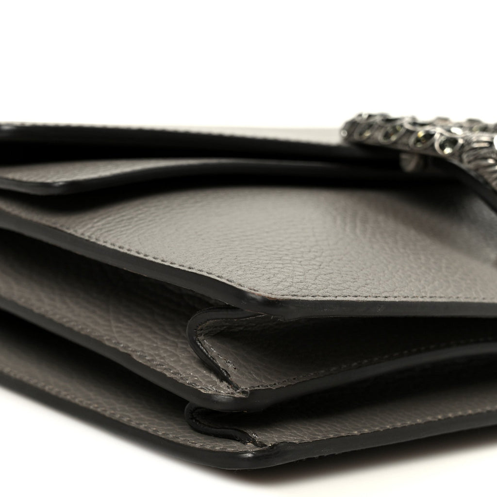 Gucci Pebbled Calfskin Small Dionysus Shoulder Bag Dusty Grey